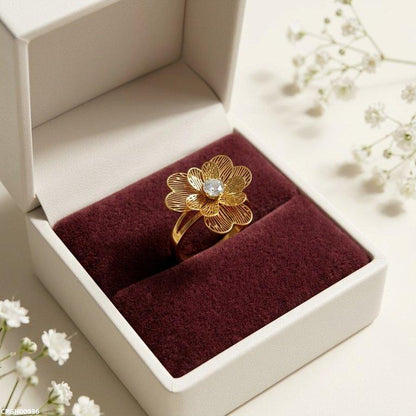 CRGH00936 MOX Stainless Steel Flower Stone Ring - CRGH