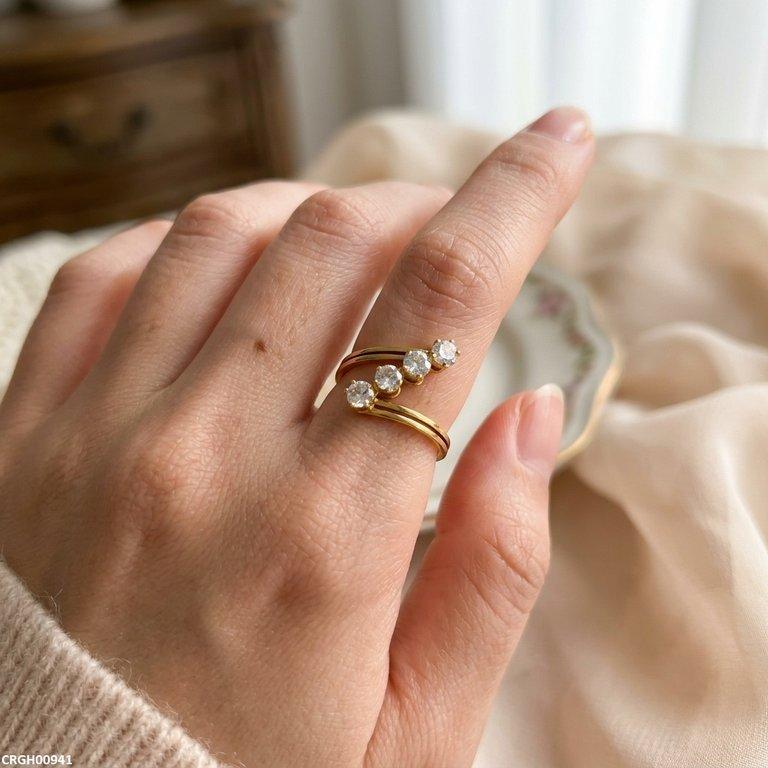 CRGH00941 MOX Stainless Steel Stone Ring - CRGH
