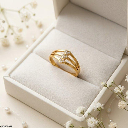 CRGH00944 MOX Stainless Steel Heart Stone Ring - CRGH
