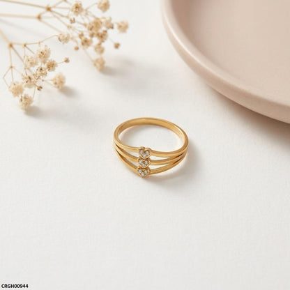 CRGH00944 MOX Stainless Steel Heart Stone Ring - CRGH