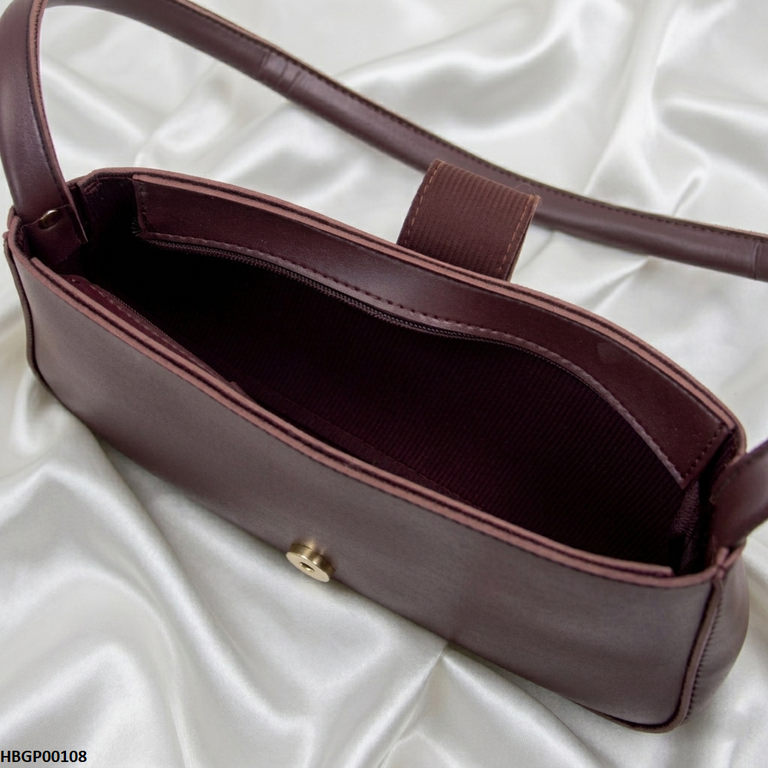 HBGP00108 Midnight Buckle Armpit Ladies Hand Bag - Dark Brown - HBGP