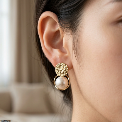 CEDH00713 SYB Coin Pearl Drop Earrings - CEDH