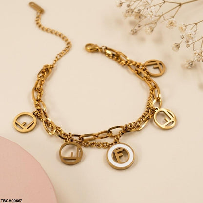 TBCH00667 BHS Stainless Steel F Shape Bracelet Adjustable - TBCH