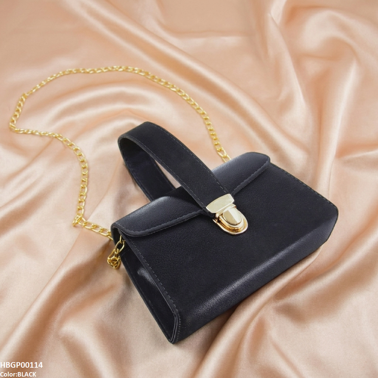 HBGP00114 Imperial Velvet Night Ladies Shoulder Bag - Black - HBGP
