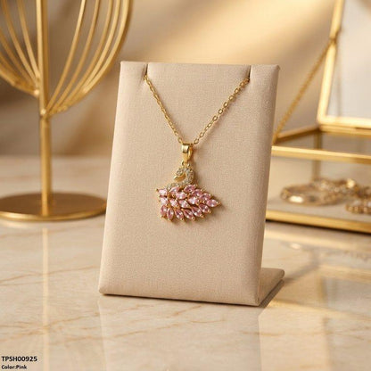 TPSH00925 BHS Duck Stainless Steal Zircon Stone Pendant - TPSH