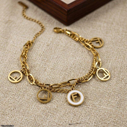 TBCH00667 BHS Stainless Steel F Shape Bracelet Adjustable - TBCH