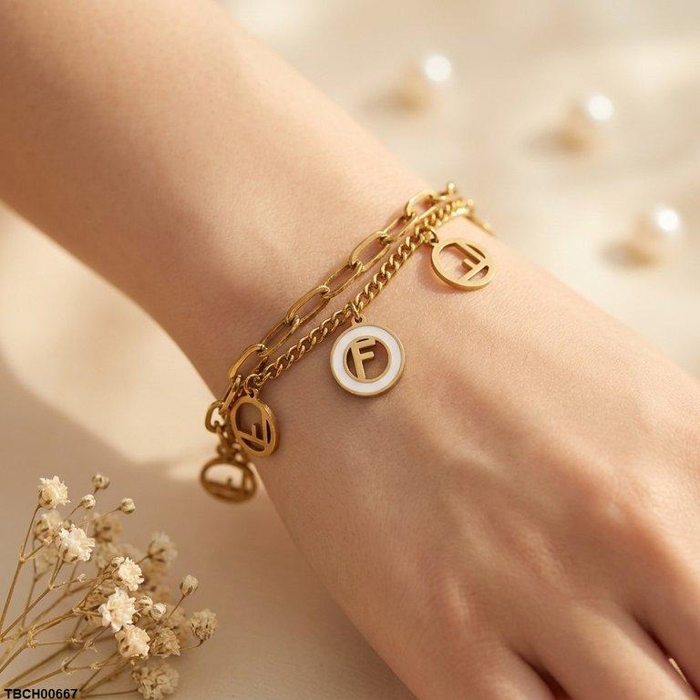 TBCH00667 BHS Stainless Steel F Shape Bracelet Adjustable - TBCH