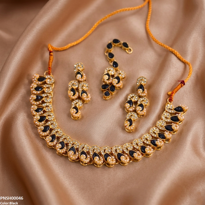 PNSH00046 MZM Tera Stones Necklace Set - PNSH