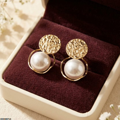 CEDH00713 SYB Coin Pearl Drop Earrings - CEDH
