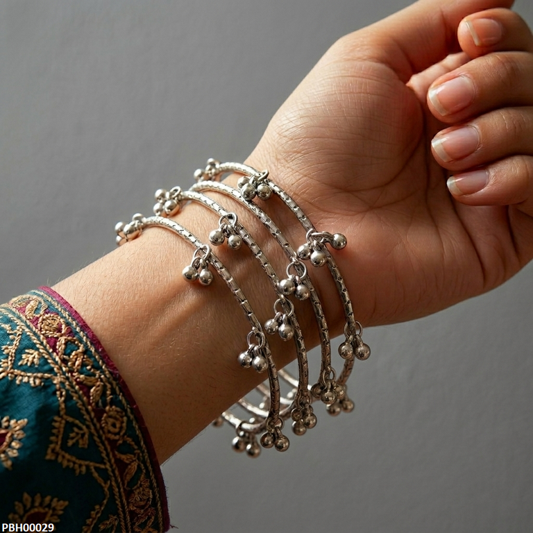 PBH00029 AZM Silver Kashmiri Bangles - PBH