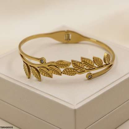 TBRH00555 BHS Round Leaf Stainless Steel Bracelet Adjustable - TBRH