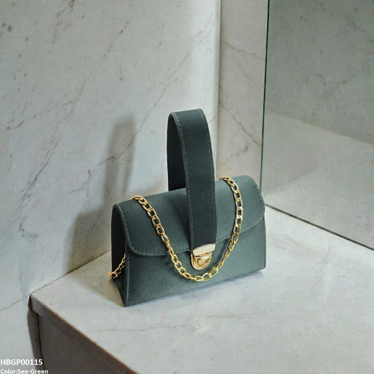 HBGP00115 Imperial Velvet Night Ladies Shoulder Bag - Green  - HBGP