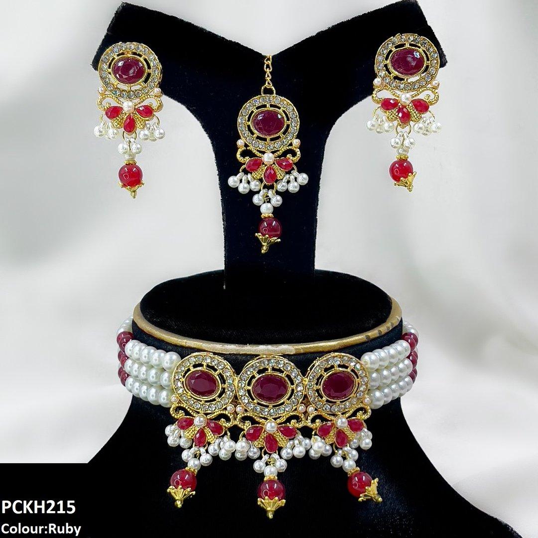 PCKH215 SDQ Oval/Pearl Drop Choker Set