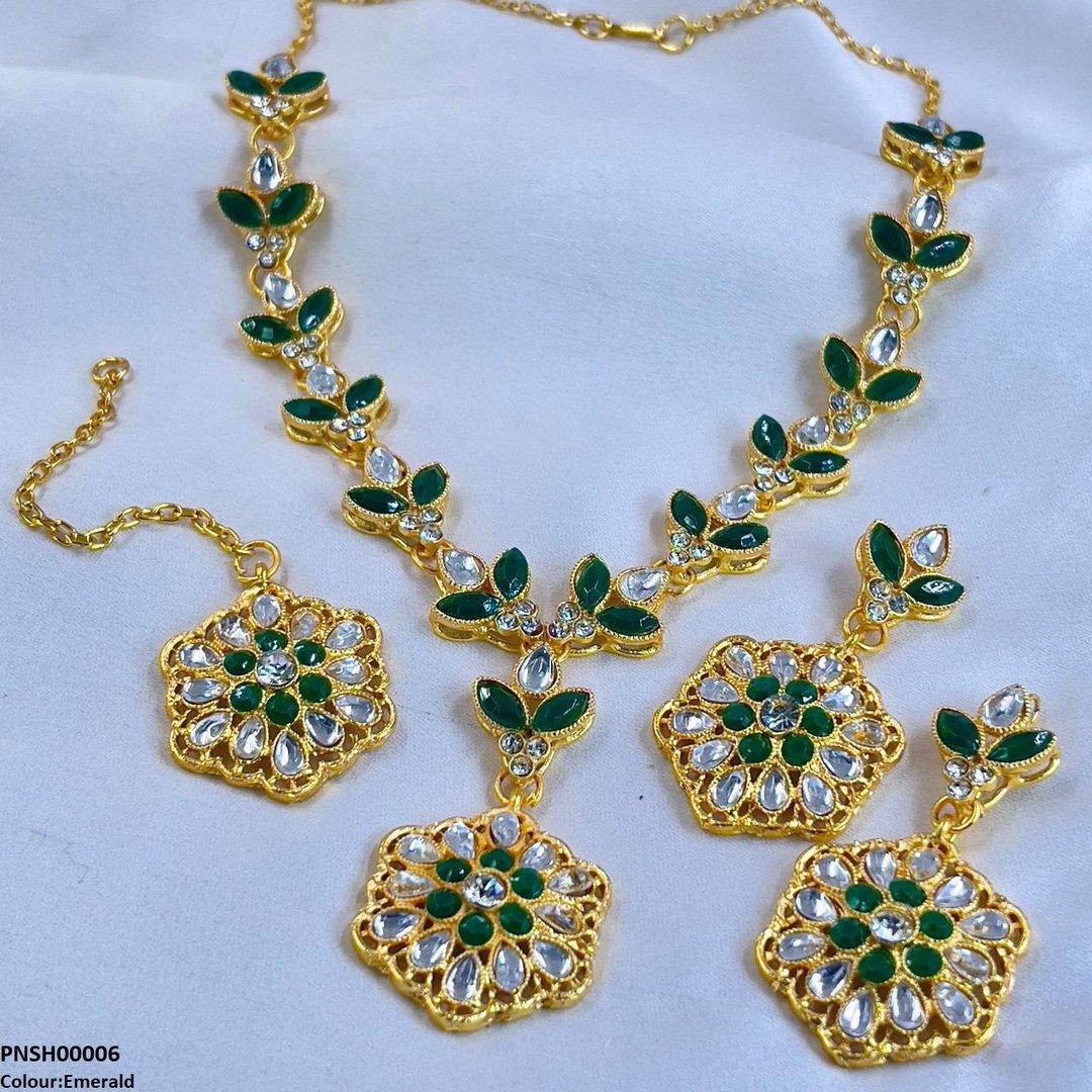 PNSH00006 FRN Tear/Flower Drop Necklace Set - PNSH