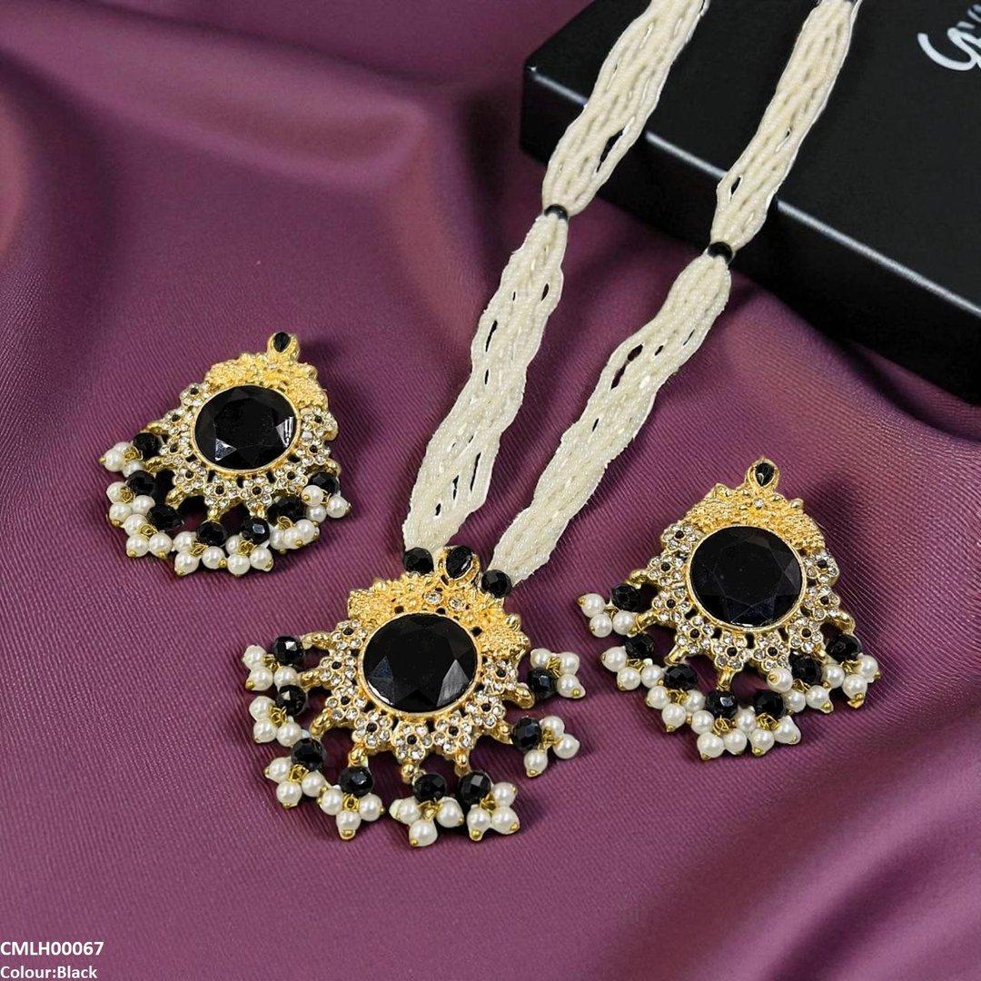 CMLH00067 MZM Round Pearl Drop Mala Set - CMLH