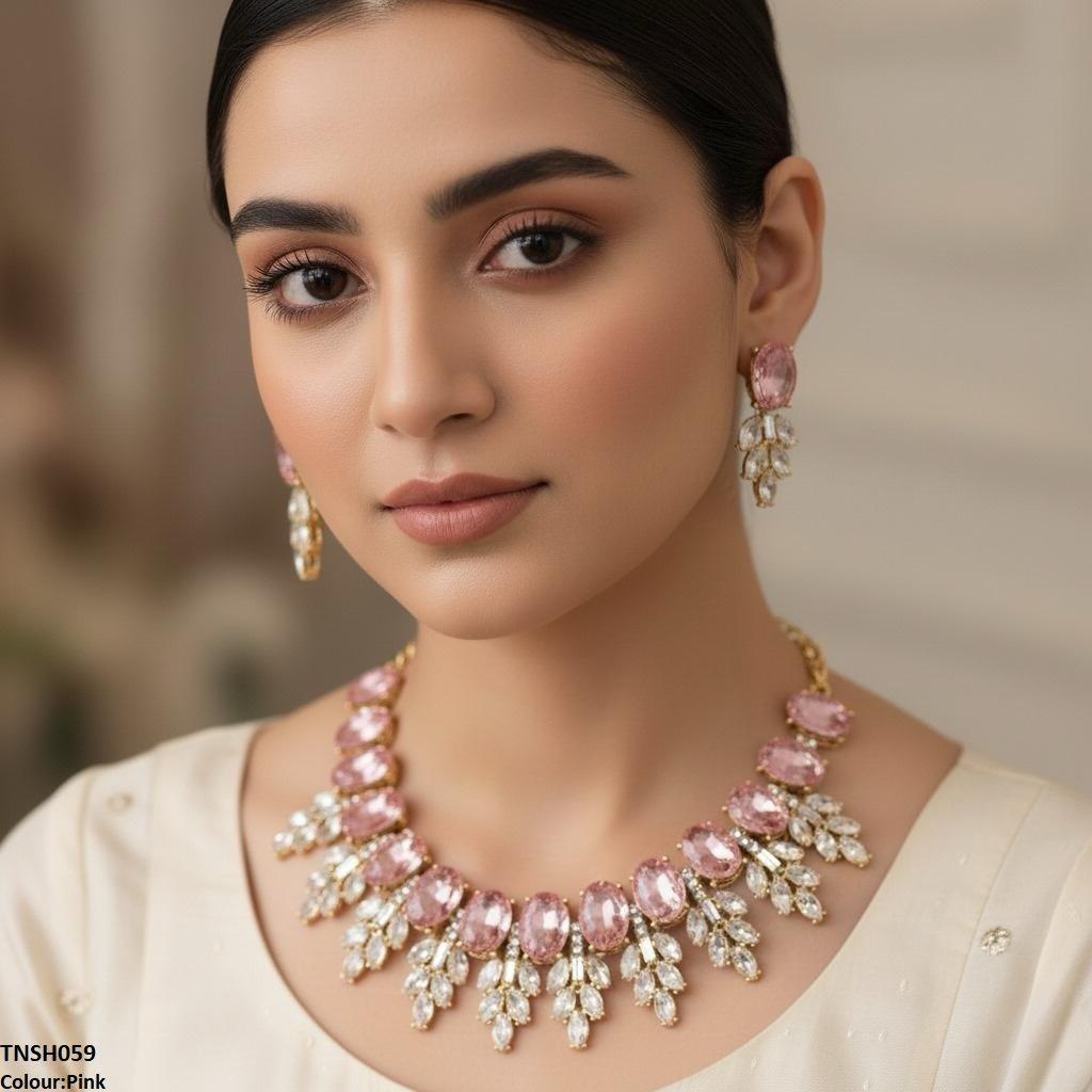 TNSH059 SDQ Oval Pear Necklace Set