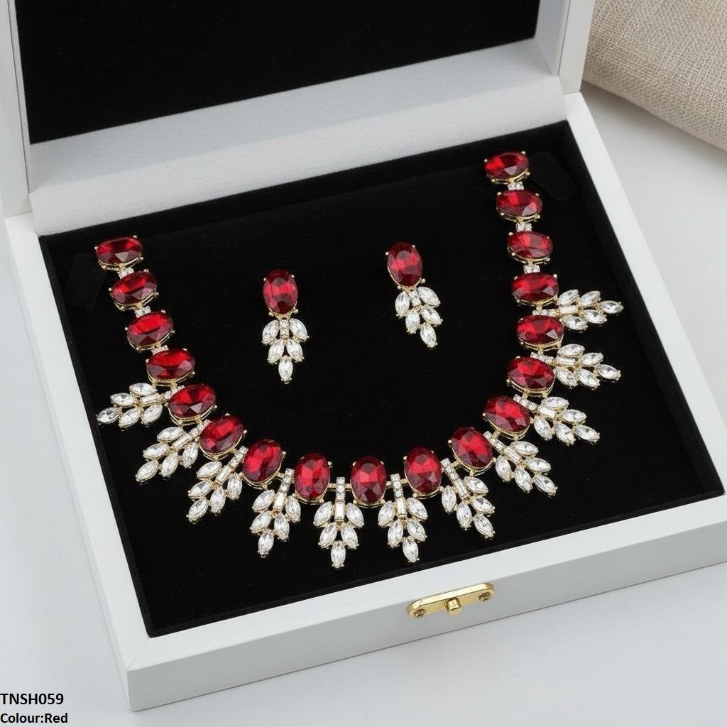 TNSH059 SDQ Oval Pear Necklace Set