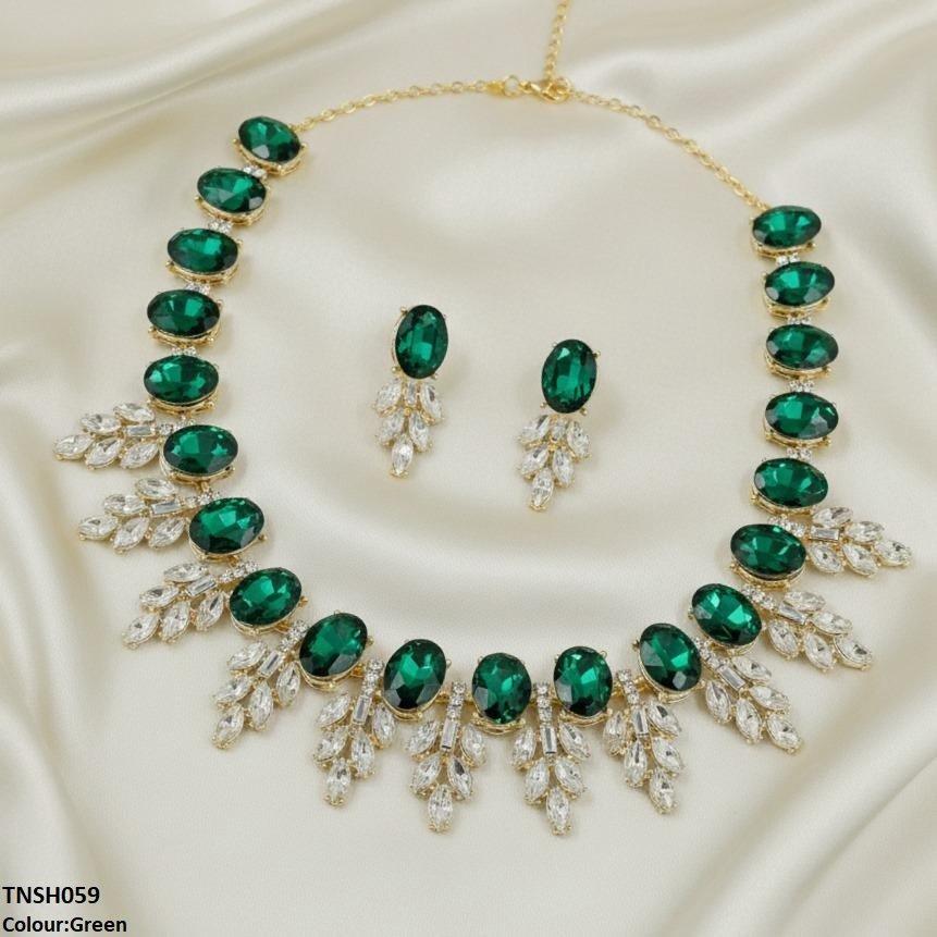 TNSH059 SDQ Oval Pear Necklace Set