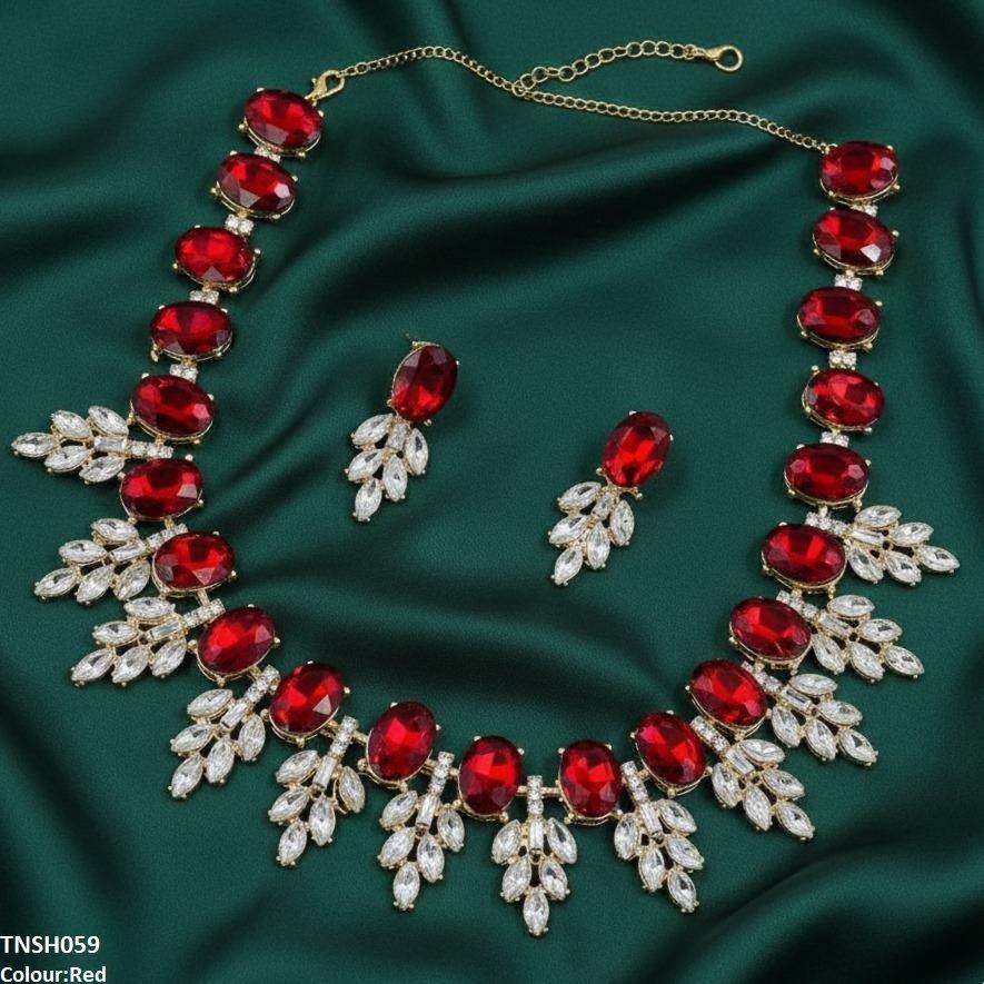TNSH059 SDQ Oval Pear Necklace Set