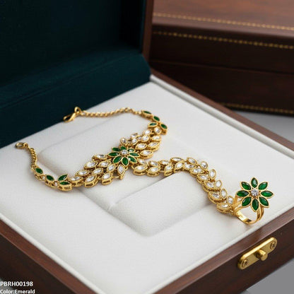 PBRH00198 FRN Marquise Flower Angla Bracelet Adjustable - PBRH