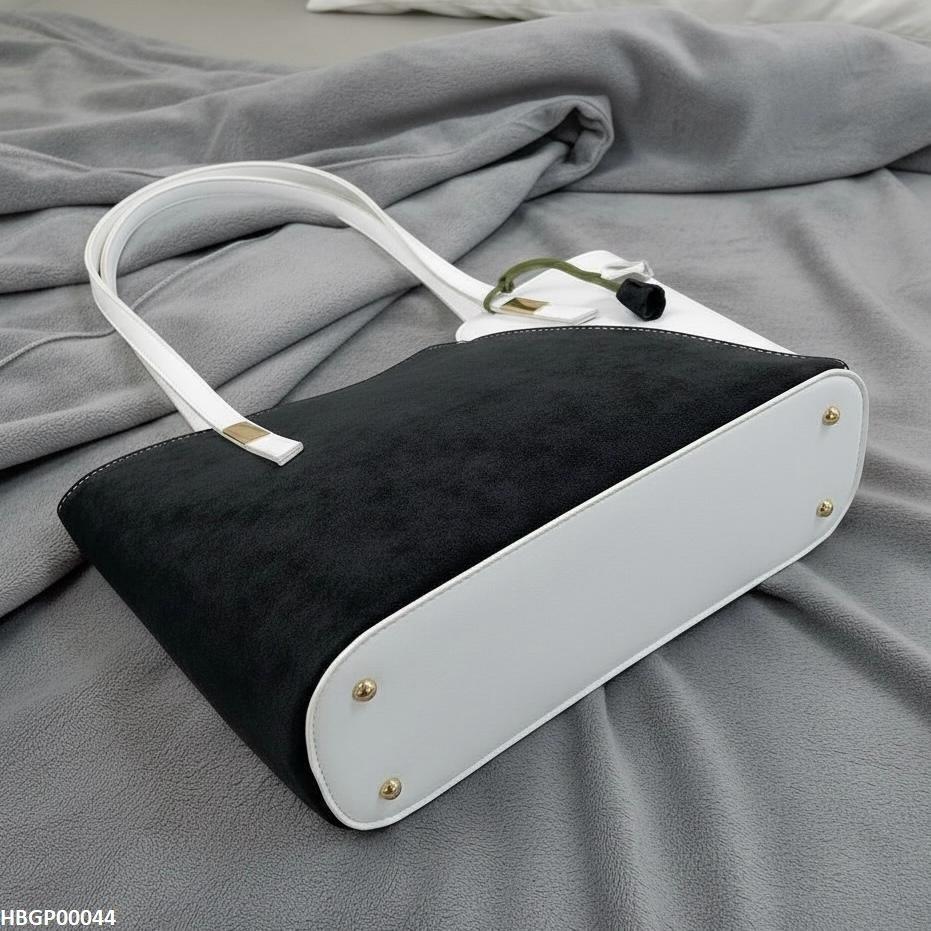 HBGP00044 Black & White Grace Tote Bag - HBGP