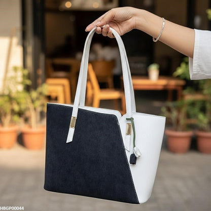 HBGP00044 Black & White Grace Tote Bag - HBGP