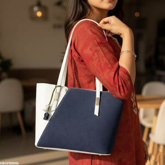 HBGP00046 Blue & White Grace Tote Bag - HBGP