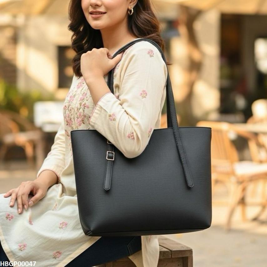 HBGP00047 Black Vintage Tote Bag - HBGP