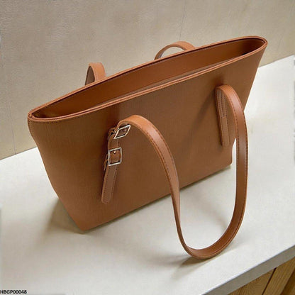 HBGP00048 Light Brown Vintage Tote Bag - HBGP