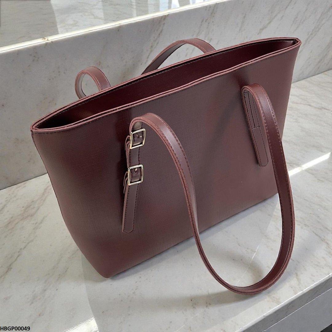 HBGP00049 Dark Brown Vintage Tote Bag - HBGP