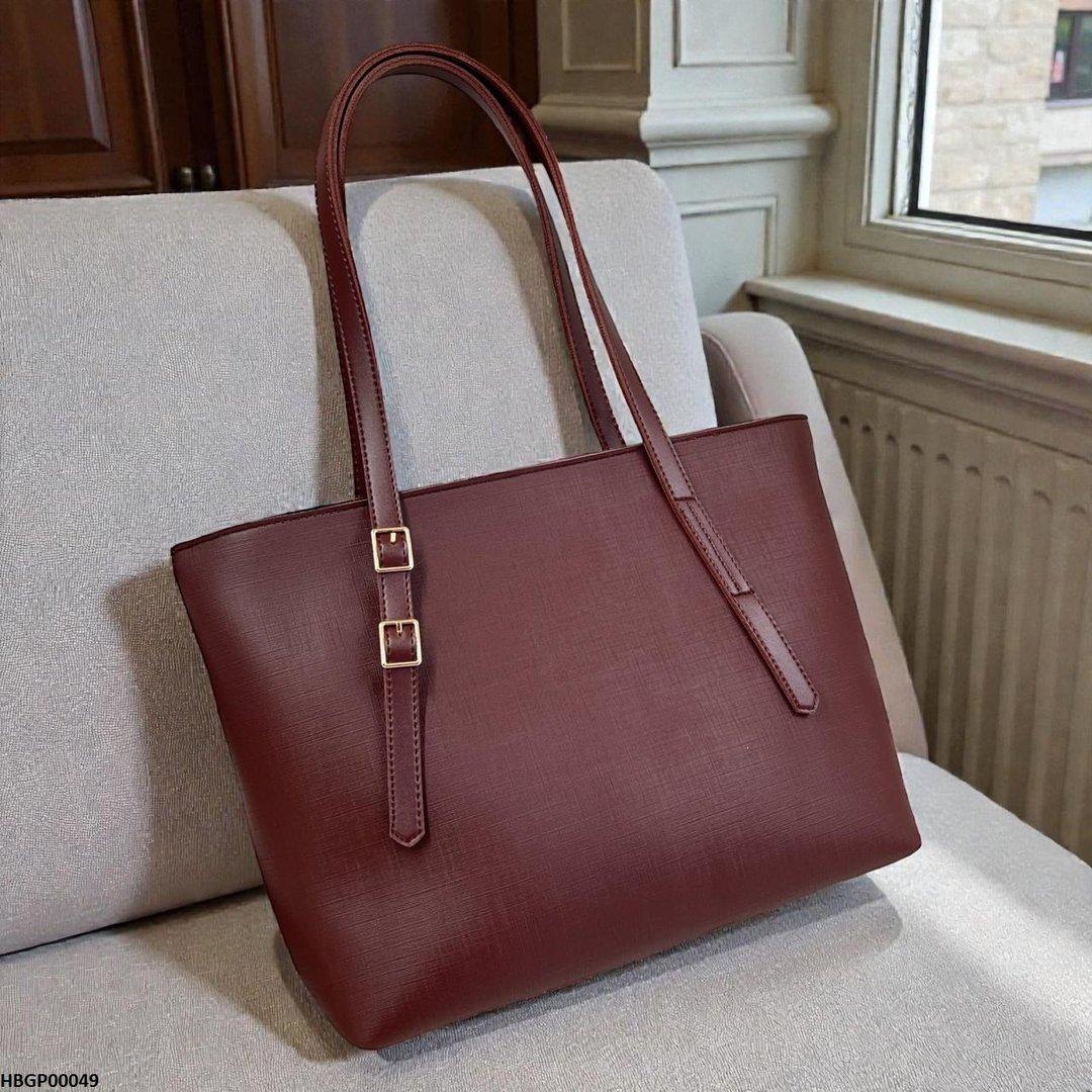 HBGP00049 Dark Brown Vintage Tote Bag - HBGP