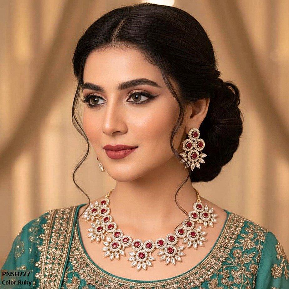 PNSH227 SDQ Round Pear Necklace Set