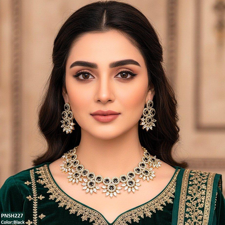 PNSH227 SDQ Round Pear Necklace Set