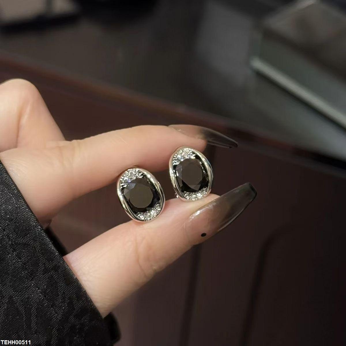 TEHH00511 YHC Round Stone Hoops Pair - TEHH
