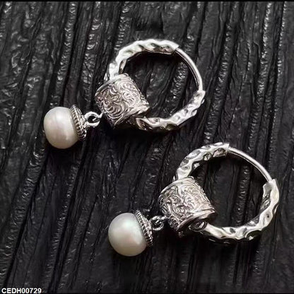 CEDH00729 YHC Round Pearl Drop Earrings - CEDH