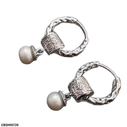 CEDH00729 YHC Round Pearl Drop Earrings - CEDH