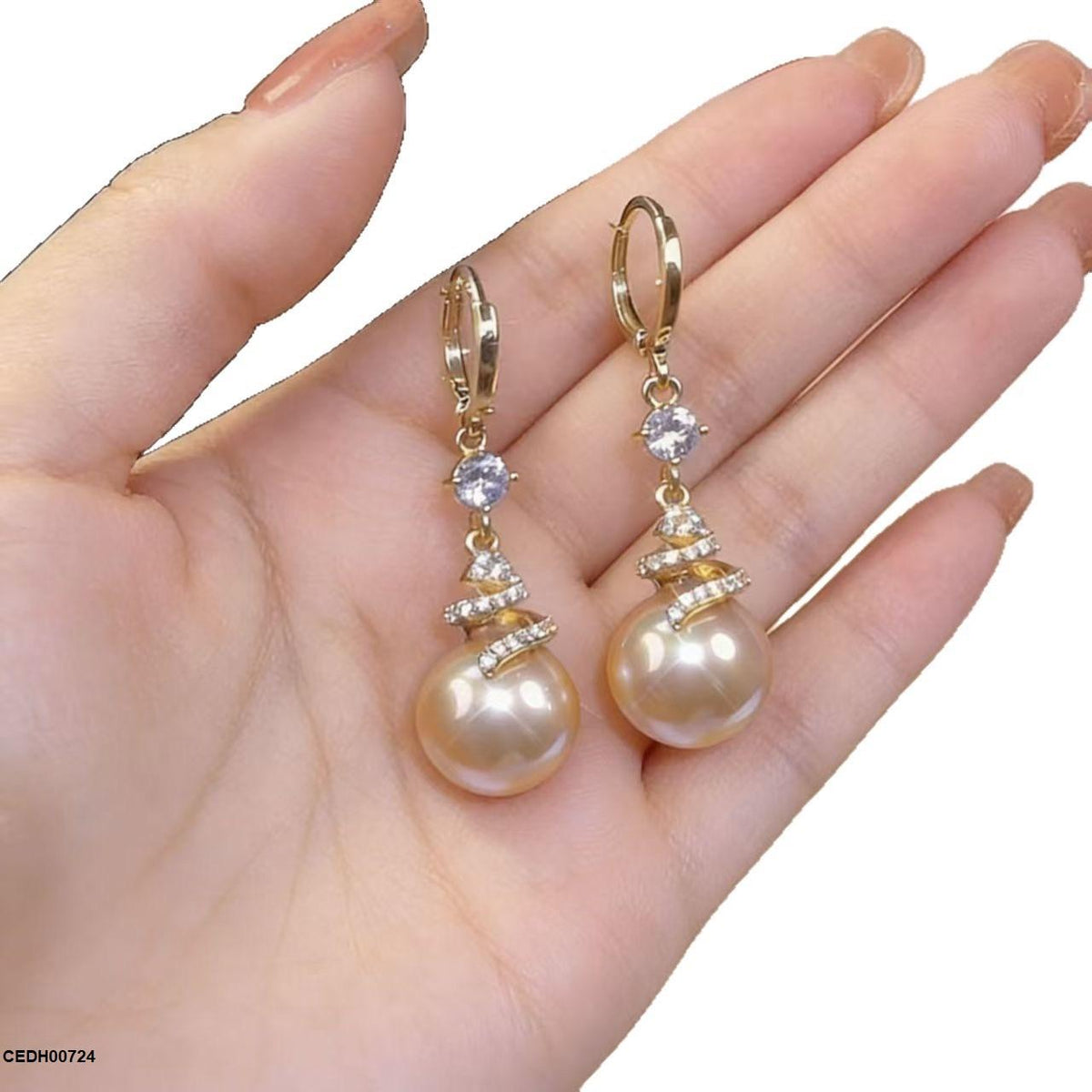 CEDH00724 YHC Round Pearl Drop Earrings - CEDH