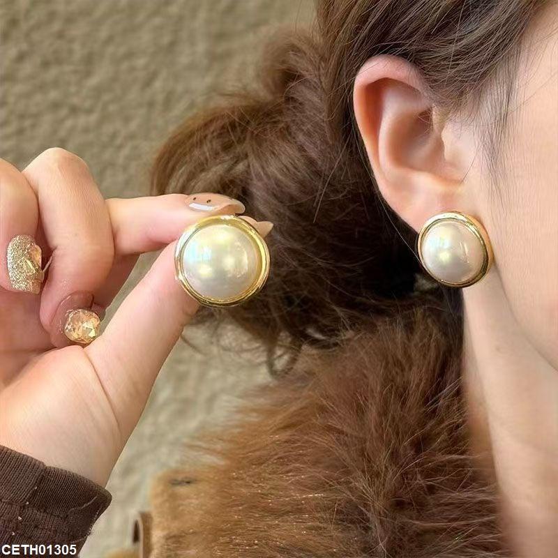 CETH01306 YHC Round Pearl  Tops Pair - CETH