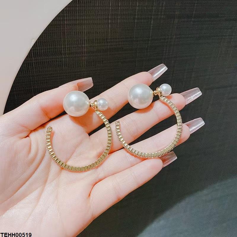 TEHH00519 YHC Pearl Round Hoops Pair - TEHH