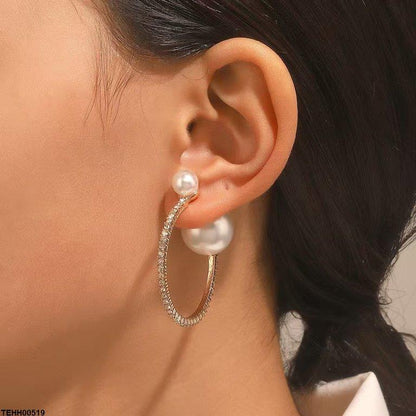 TEHH00519 YHC Pearl Round Hoops Pair - TEHH