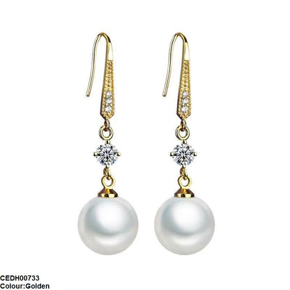 CEDH00733 YHC Round Pearl Drop Earrings - CEDH