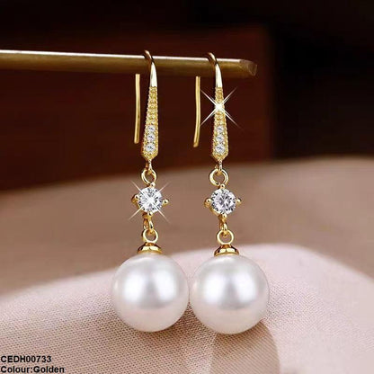 CEDH00733 YHC Round Pearl Drop Earrings - CEDH