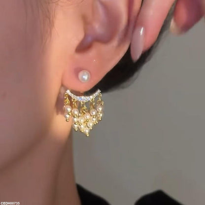 CEDH00735 YHC Crown Pearl Drop Earrings - CEDH