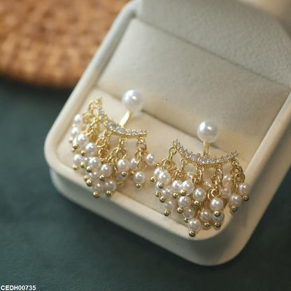 CEDH00735 YHC Crown Pearl Drop Earrings - CEDH