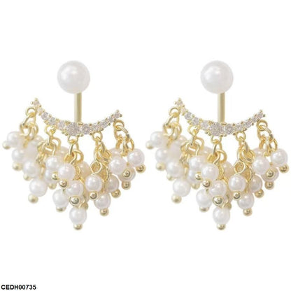 CEDH00735 YHC Crown Pearl Drop Earrings - CEDH