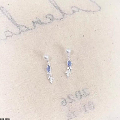 CEDH00736 YHC Pearl Leaf Drop Earrings - CEDH