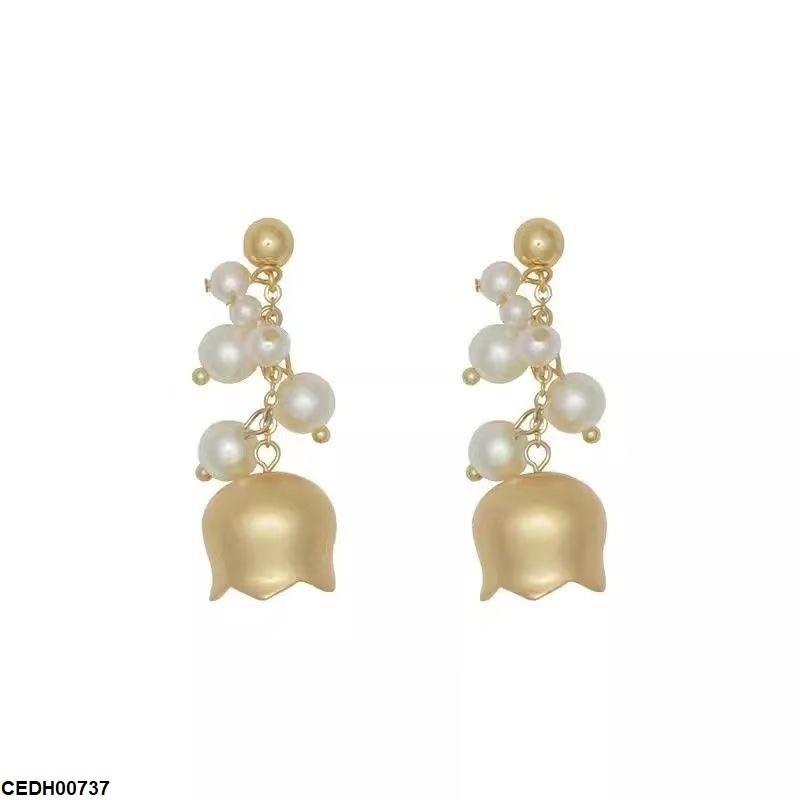 CEDH00737 YHC Pearl Bell Drop Earrings - CEDH
