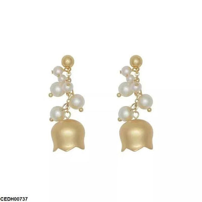 CEDH00737 YHC Pearl Bell Drop Earrings - CEDH