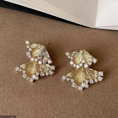 CEDH00740 YHC Double Leaf Drop Earrings - CEDH