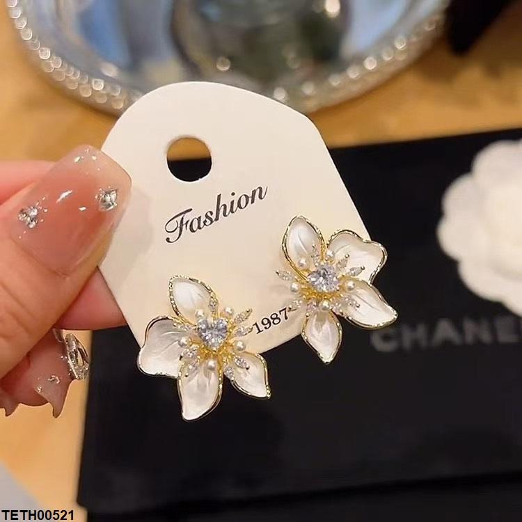 TETH00521 YHC Heart Flower Zircon Stone Tops Pair - TETH